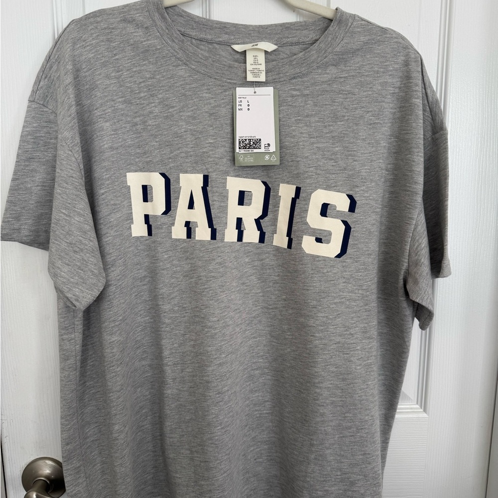 H&M paris graphic t-shirt NWT size L